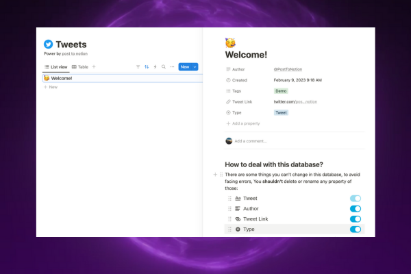 Post to Notion screenshot 2